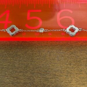 Gorgeous Crystal and Sterling Silver Clover Bracelet worn once
